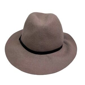 Hat Attack Floppy Felted Wool Hat Women Trim Detailing Brown Black Size‎ OSFA